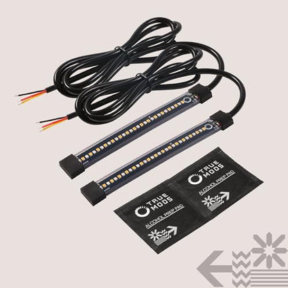 TRUE MODS 2pc 5 Inch Rear LED Motorcycle Brake Turn Signal Tail Light Strip - size: 2pc 5", style: Tail Light w/ Amber Turn