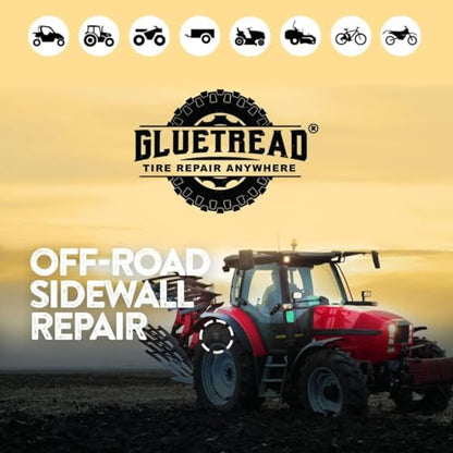 GlueTread Tractor Sidewall Tire Repair Kit, Off Road Tire Patch Kit, Mower