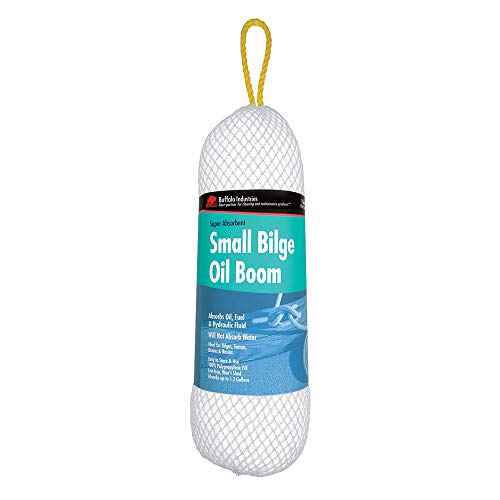 Buffalo Industries (90400) 5" x 15" Oil-Only Polypropylene Sorbent Bilge Boom, Absorb up to 1.2 Gallons of Oil, Fuel and Hydraulic Fluid, for Sumps, Drains and Basins, Easy to store and use, Lint-free - style: 5" x 15"