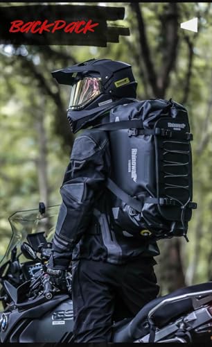 Rhinowalk Waterproof Motorcycle Saddle Bag 65L, MOLLE Rear Seat Tail Bag - size: 65L