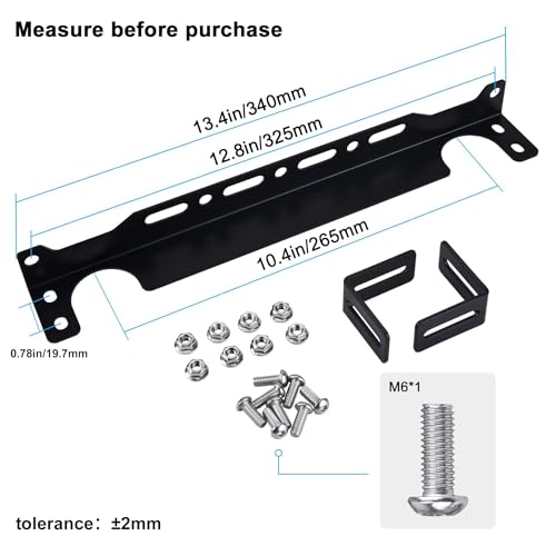EVIL ENERGY Oil Cooler Mounting Bracket Kit Universal 340mm/13.4 inch Aluminum Alloy Black(Only Fit for Japanese-Style Oil Cooler) - size: 340mm