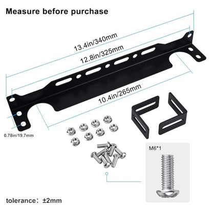 EVIL ENERGY Oil Cooler Mounting Bracket Kit Universal 340mm/13.4 inch Aluminum Alloy Black(Only Fit for Japanese-Style Oil Cooler) - size: 340mm