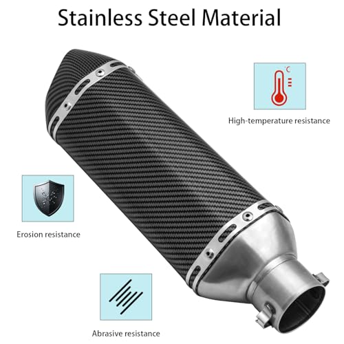 Slip on Exhaust for Kawasaki Ninja 400 Z400 2018-2023, Motorcycle Muffler with Removable Baffle, Stainless Steel/Aluminum, Easy Installation (No Welding)