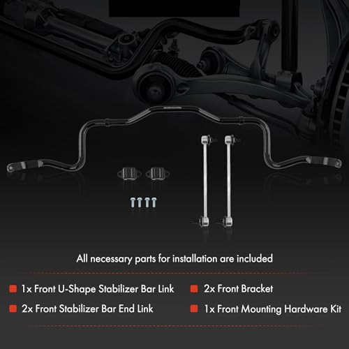 A-Premium [24mm] Front Suspension Stabilizer Bar Assembly Sway Bar Kit
