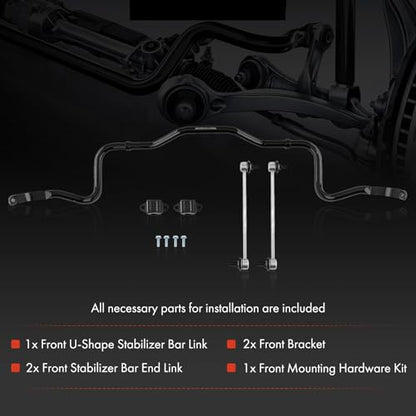 A-Premium [24mm] Front Suspension Stabilizer Bar Assembly Sway Bar Kit