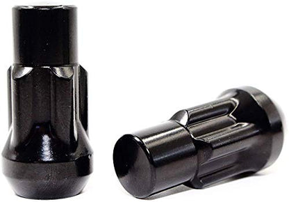 Set of 4 14x1.5 Veritek Black Acorn Bulge Tuner 1.75 Inch Security Wheel Locks for Buick Cadillac Chevy Ford GMC Jeep Nissan Toyota Aftermarket Custom Wheels SUV Truck
