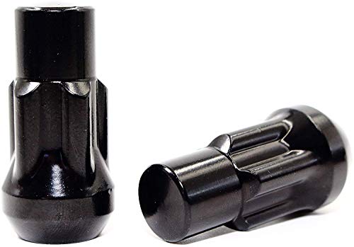Set of 4 14x1.5 Veritek Black Acorn Bulge Tuner 1.75 Inch Security Wheel Locks for Buick Cadillac Chevy Ford GMC Jeep Nissan Toyota Aftermarket Custom Wheels SUV Truck