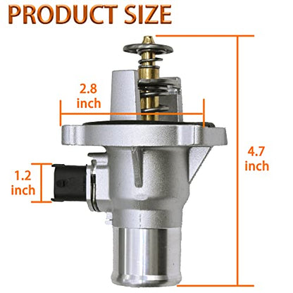 Engine Coolant Thermostat Housing Assembly Compatible with 2009-2011 Chevrolet Aveo, 2011-2016 Chevrolet Cruze, 2013-2018 Chevrolet Sonic, 2009-2010 Pontiac G3 Replace# 96984104 - size: 96984104