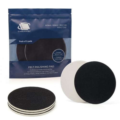 GLASS POLISH PRO Rayon Felt Polishing Pads 4.5” (115mm) - Pack of 5 - style: 4.5" (5 Pads)