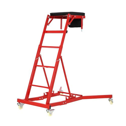 Adjustable Automotive Creeper - Heavy Duty 400LB Capacity Mechanic's Creeper with Locking Wheels & Tool Pouch (49"-69" Length) for Truck, SUV & Garage Vehicle Maintenance - color: Red