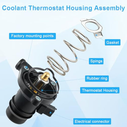 WMPHE 55565336 Engine Coolant Thermostat Housing Assembly Compatible with 2011-2016 Chevy Cruze Limited 1.4L Replace OEM 55565336 55579010 902-808 - size: 55565336