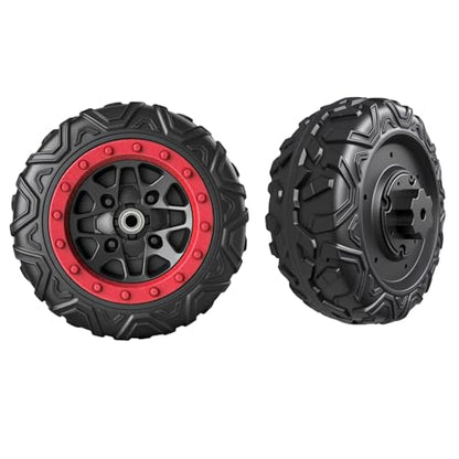 2 Pack 25CM/9.8'' PU Solid EVA Foam Tire for Power Wheels,1.2CM/0.47in Aperture Front/Rear Gator Alligator Wheel for Car/SUV/UTV/ATV Ride On Car Replacement Tires Upgrade,Free Coupler (9.8in tires) - size: 9.8in