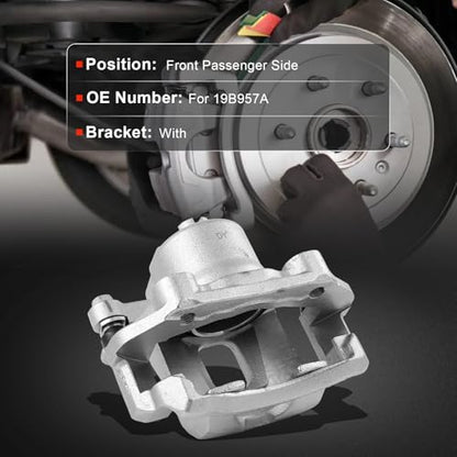 cciyu Front Right Disc Brake Caliper Assembly With Bracket 19B957A - size: Front Right[19B957A]