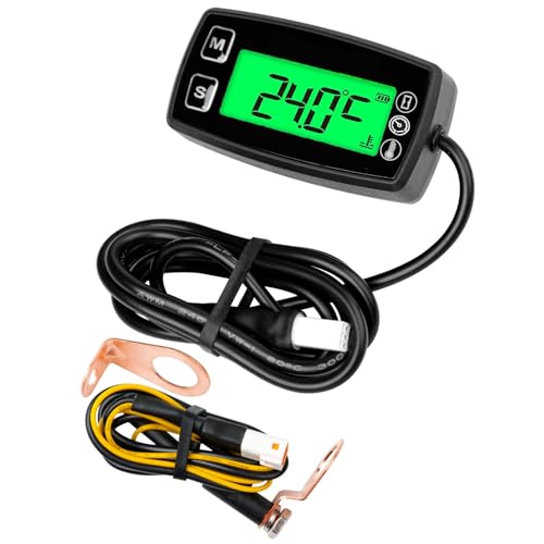 YOOREAL Digital Gas Engine Temperature Gauge Meter,Hourmeter Tachometer - size: TS002