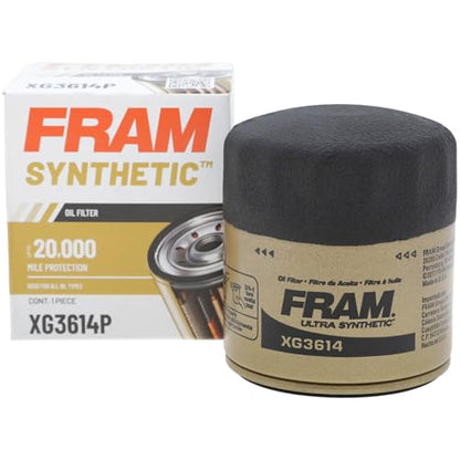 FRAM Synthetic XG3614P 20K Mile Change Automotive Replacement Engine Oil Filter for Synthetic Oil Changes, Premium Vehicle Engine Protection Oil Filter for Select Vehicle Model Years - style: Ultra Synthetic