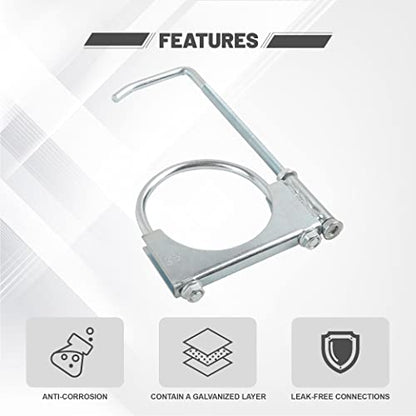 Universal Exhaust Hanger - 2PCS Clamp On Exhaust Pipe Fitting 3.5" - size: 3.5''
