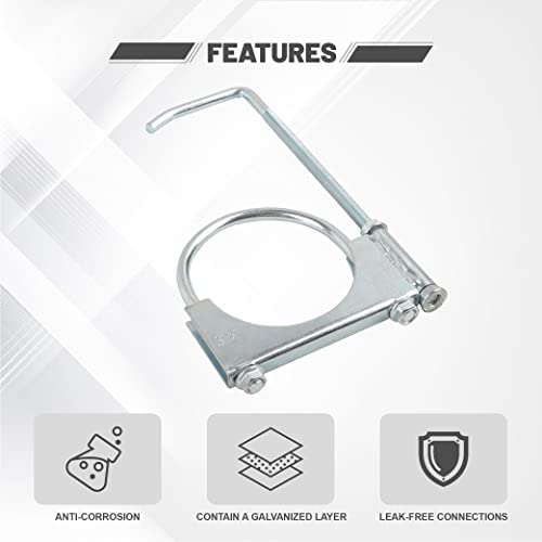Universal Exhaust Hanger - 2PCS Clamp On Exhaust Pipe Fitting 3.5" - size: 3.5''