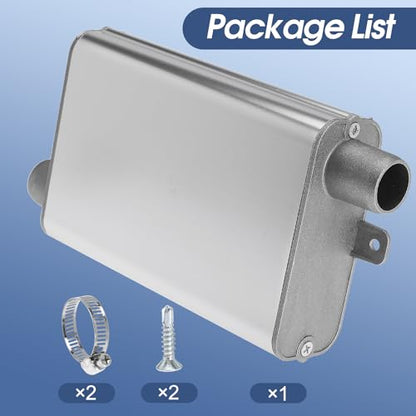 24mm Exhaust Muffler Pipe Upgraded for Chinese for Eberspacher Diesel Heaters Air Compressor with 2 clamps and screws, Silver - color: Silver