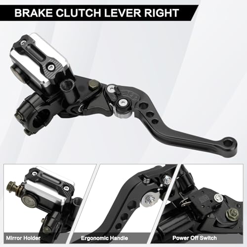 Motorcycle 7/8" 22mm Handlebar Brake Master Cylinder Clutch Lever - color: Black