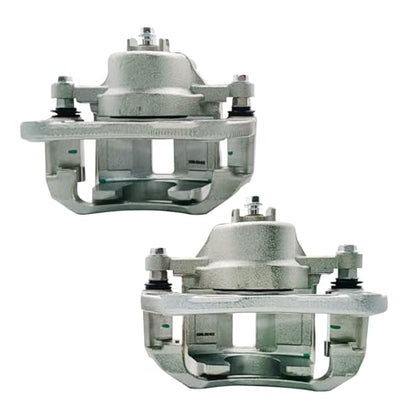 2 Pcs Brake Calipers Assembly 19B3300 19B3301 Fit for 2006-2011 Hyundai Accent Kia Rio Dodge Attitude, Left & Right Front Disc Brake Calipers with Bracket - size: 19B3300+19B3301