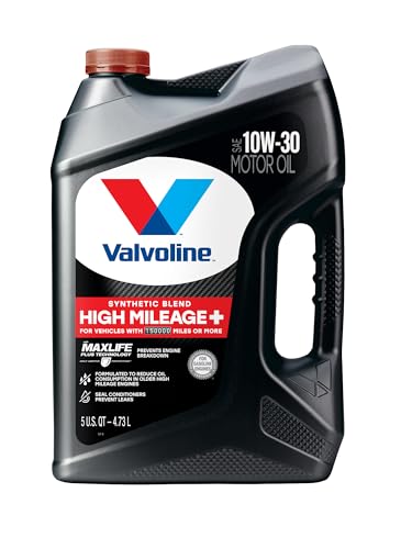Valvoline High Mileage 150K with Maxlife Plus Technology Motor Oil SAE 10W-30 5 QT, Case of 3 - size: 5 qt (Pack of 3), style: High Mileage 150K