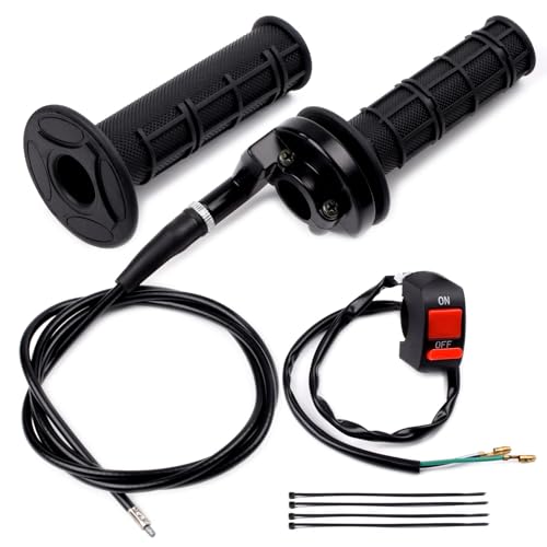 7/8 22mm Twist Throttle Accelerator Soft Rubber Handle Grips,mini Bike Throttle Assembly for 50cc 90cc 110cc 125cc Mini/Pit/Dirt/ATV Quad Pocket Bike (Black) - color: Black