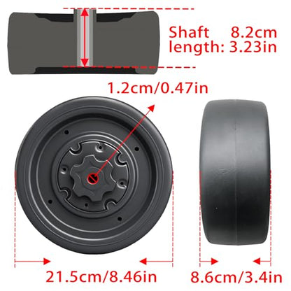 2 Pack 21CM/8.5'' PU Solid EVA Foam Tire for Power Wheels Go Kart Upgrade,1.2CM/0.47in Aperture Front/Rear Wheel for Car/SUV/UTV/ATV/Go Kart Replacement Parts,Free Coupler (8.5in Tires) - size: 8.5in