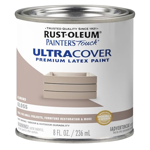 Rust-Oleum Painter's Touch Ultra Cover Enamel Paint, Gloss Almond - color: Gloss Almond, size: 8 Fl Oz (Pack of 1)