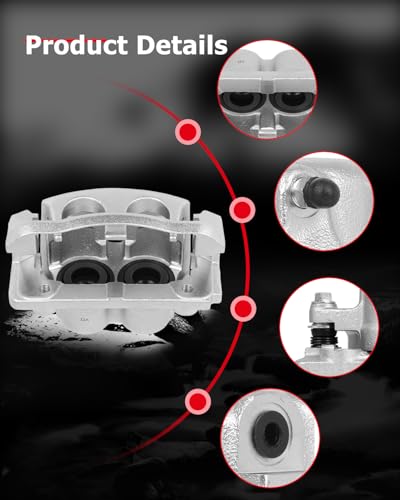 cciyu Front Left & Right Disc Brake Calipers With Bracket 18B4861 18B4860 - size: Front[18B4861+18B4860]