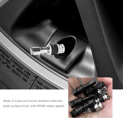 5 PCS VS43/TR43E Tubeless Clamp-in Valve Stems, High-Pressure Outer Mount Aluminum Alloy Car Wheel Valve Stem, Universal Auto Tire Air Stem Replacement for 0.453" Rim Holes (Silver) - color: Silver