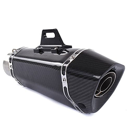 PACEWALKER 38-51mm Real Carbon Fiber Motorcycle Exhaust Muffler - size: Real Carbon Fiber