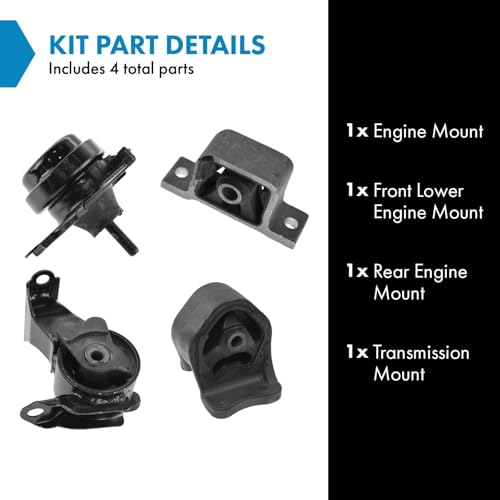 TRQ Engine Motor Transmission Mount Kit Set of 4 - style: MTA71096