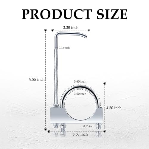 3 inch Exhaust Clamp with Hanger,Heavy Duty Exhaust Hanger with Clamp for 2-1/4" Exhaust Pipe,Universal Muffler Hanger Automotive Tools for Most Car Truck Exhaust Systems (3 inch) - color: 3 Inch