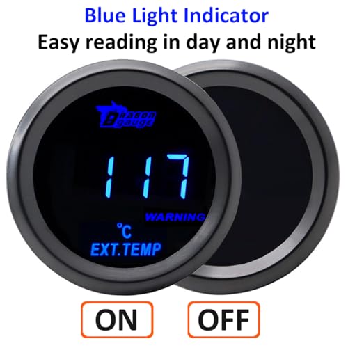 Car Exhaust Gas Temperature Gauge 12V Auto Exhaust Gas Temp Gauge - color: Blue Light Exhaust Gas Temp