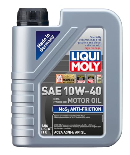 LIQUI MOLY MoS2 Antifriction SAE 10W-40 | 1 L | Part -synthetic engine oil | SKU: 2042 - size: 1 Liter