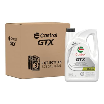 Castrol GTX 10W-30 Conventional Motor Oil, 5 Quarts, Pack of 3 - size: 5 Quarts, Pack of 3