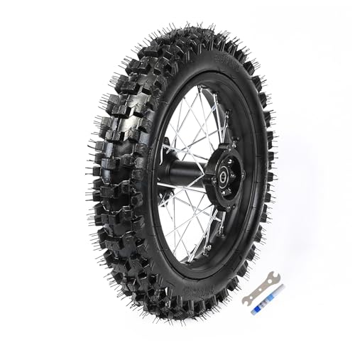 12" Complete Dirt Bike Rear Wheel Assembly 80/100-12 Tire Rim Set 1.85x12 12mm Bearing Disc Brake Sprocket Fit Pit Bike 50cc-160cc SSR Apollo Taotao CRF50 CRF70 XR70 DB14 XR CRF 50 DB17 KX65 - color: Rear 80/100-12, size: 12mm Bearing
