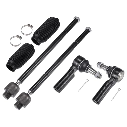 X AUTOHAUX 6pcs Front Inner Outer Tie Rod Ends Kit Suspension Steering Tie Rod End for Dodge for Ram 1500 2006-2010 for Ram 1500 2011-2012 Drag Link No.ES80574/EV800098