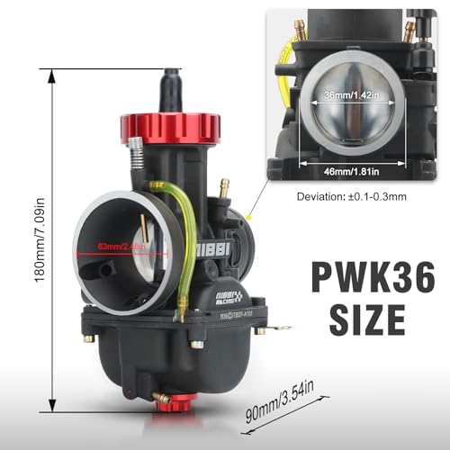 NIBBI Carburetor PWK36 fit Motorcycle Engine with 36mm Carb Jets Motorcycle Engine with Carb Jets for Dirt Bike Mini Bike Pit Bike GY6 ATV - size: PWK36MM