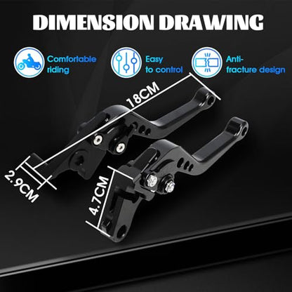 Brake Clutch Levers CNC for GROM 125 14-26 CB300R Monkey 125 18-25 CBR500R CBR500F CBR500X 13-21 CBR300R/F/FA 14-21 CB400F/R 13-15 CBR250R 11-15 Motorcycle Adjustable Lever Black