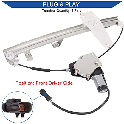 Obaee 741-556 Front Left Driver Side Power Window Regulator and Motor Assembly Compatible with Jeep Grand Cherokee WJ Series 2000-2004, Only Fit The Car Manufactured After 3/09/2000 - size: Front Left Driver Side