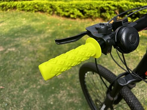 Bike Grips Bicycle Handlebar End Grips Replacement Handle Bar Grips Non-Slip Soft Rubber Protector for Mountain Bike Tricycle Wheel Chair - color: YELLOW