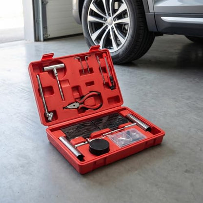 Tire Plug Kit - 68pcs Heavy Duty Tire Repair Kit, Universal Tire Repair Tools to Fix Punctures and Plug Flats Patch Kit for car Motorcycle, Truck, ARB，ATV, Tractor, RV, SUV, Trailer
