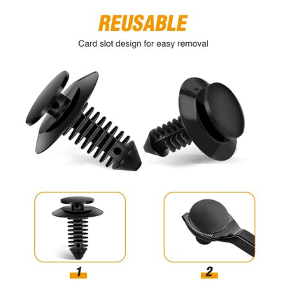 GOOACC 50Pcs Door Trim Panel Retainer Automotive Rivet Retainer Fender Bumper Fasteners Clips Compatible with Ford Lincoln Mercury Bronco Mustang F150 F-250 F-350 OEM #N801925-S N802900-S - color: 50Pcs Door Trim Panel Retainer