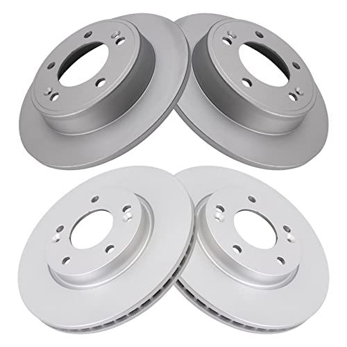TRQ Front & Rear Disc Brake Coated Rotor Kit - style: BRA24835