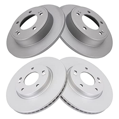 TRQ Front & Rear Disc Brake Coated Rotor Kit - style: BRA24835