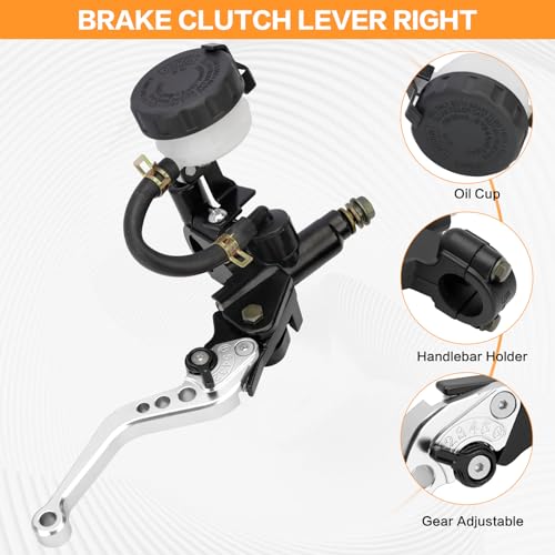 7/8" 22mm Motorcycle Brake Clutch Lever Master Cylinder Reservoir - color: Silver