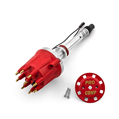 Speedmaster PCE376.1096.02 Compatible with Chevy SBC 350 BBC 454 8000 Series Pro Billet Distributor [Red Screw-on]