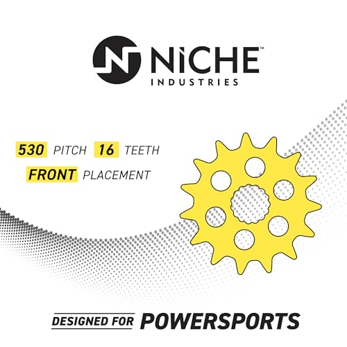 NICHE Drive Sprocket Chain Combo for Yamaha YZF R1 Front 16 Rear 43 Tooth 530HZ Standard 114 Links - size: Standard Chain