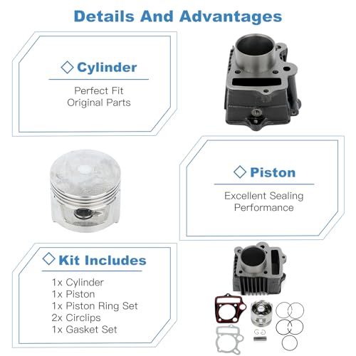 ECCPP 72cc Cylinder Top End Rebuild Kit 2004-2008 for Honda for CRF70F - size: 12101-GB0-910